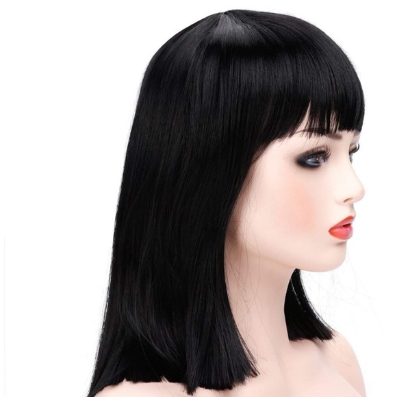 ?Tisha 14” JET BLACK BANG BOB Wig *NWT*? main image 4